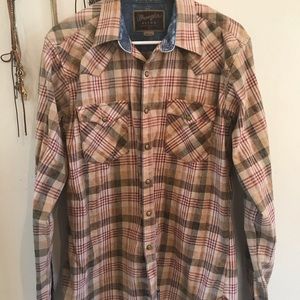 Wrangler Orange and Red Button Down Shirt